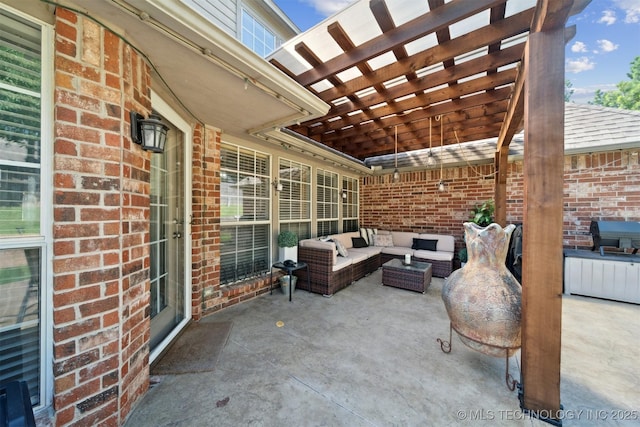 304 S 63rd St, Broken Arrow, OK 74014 - view of patio featuring a pergola and an outdoor living space