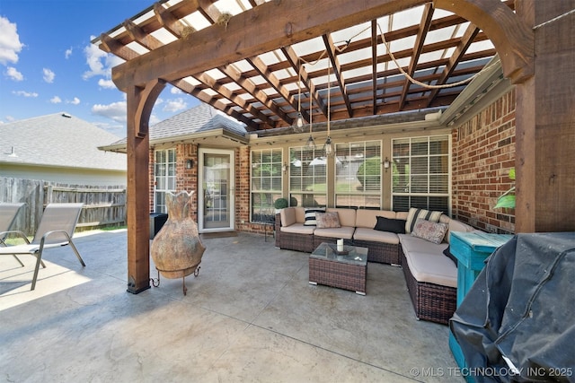 304 S 63rd St, Broken Arrow, OK 74014 - view of patio with a pergola and outdoor lounge area