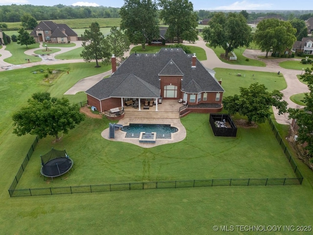 8766 Haskell Dr, Broken Arrow, OK 74014 - aerial view of property and surrounding area featuring a pool area