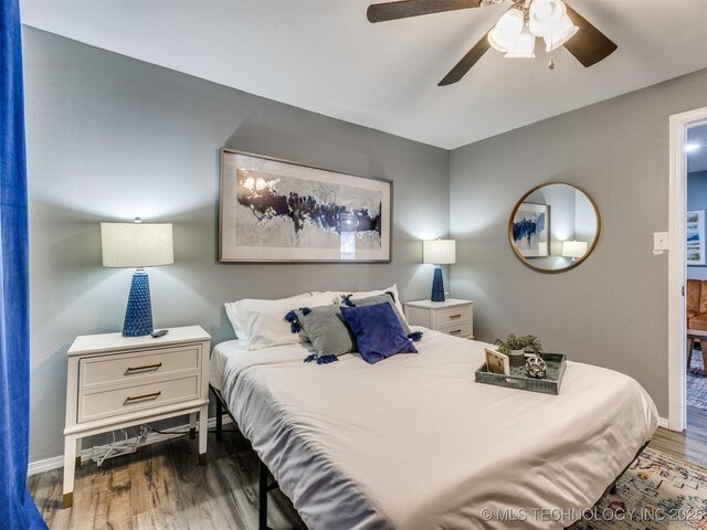 2016 W Easton St, Tulsa, OK 74127 - bedroom featuring wood finished floors and ceiling fan