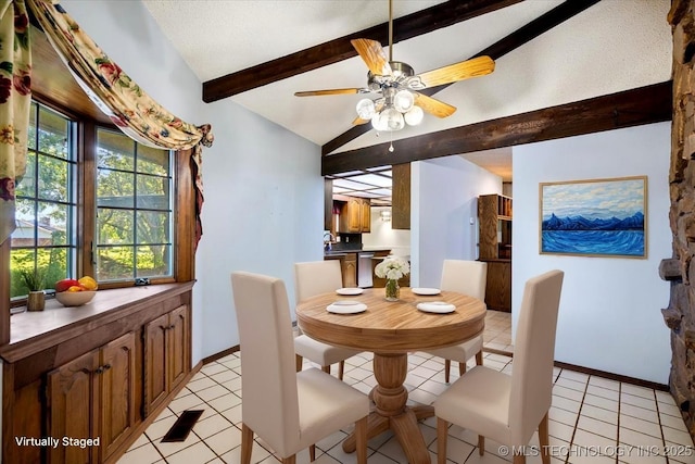 1943 W 163rd St, Skiatook, OK 74070 - dining space featuring ceiling fan and light tile patterned flooring