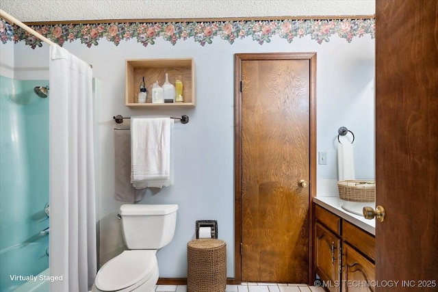 1943 W 163rd St, Skiatook, OK 74070 - full bathroom featuring vanity, a shower with shower curtain, and tile patterned floors