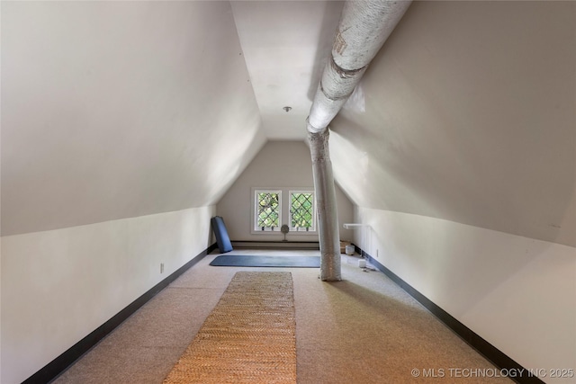 1249 E 26th St, Tulsa, OK 74114 - additional living space with carpet floors and vaulted ceiling