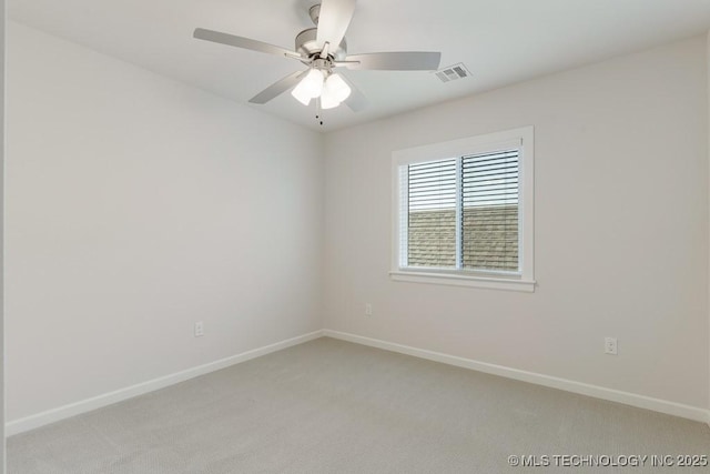 6501 S Fir Ave, Broken Arrow, OK 74134 - spare room featuring light carpet and ceiling fan
