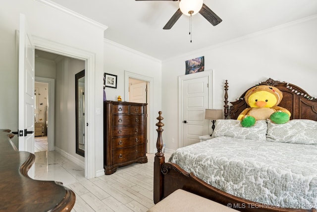7604 S 6th St, Broken Arrow, OK 74011 - bedroom with ornamental molding and a ceiling fan