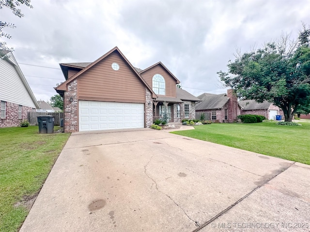7515 S 108th E Ave, Tulsa, OK 74133 - traditional-style house featuring brick siding, an attached garage, and driveway