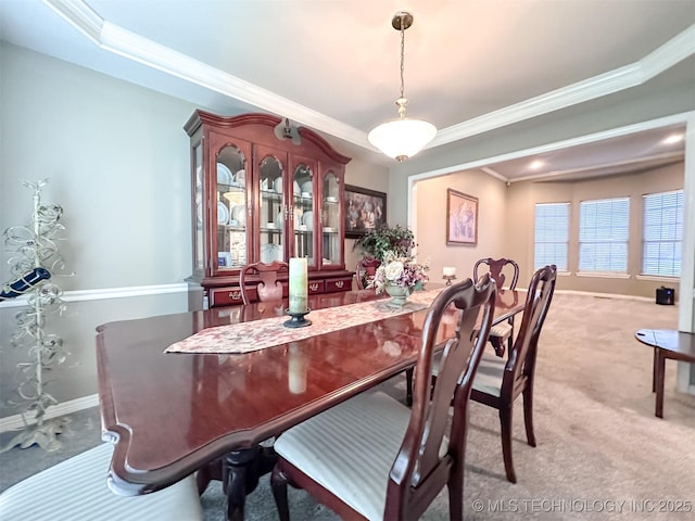 7515 S 108th E Ave, Tulsa, OK 74133 - carpeted dining area with crown molding