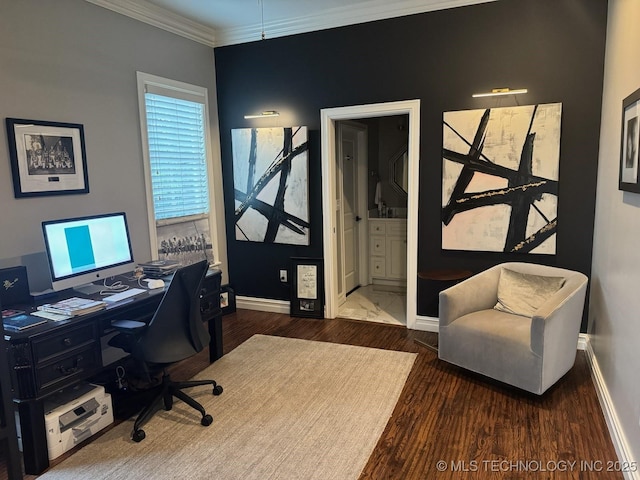 2920 E 27th Pl, Tulsa, OK 74114 - office with crown molding and wood finished floors