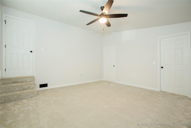416434 Lakeside, Checotah, OK 74426 - empty room with ceiling fan and light colored carpet