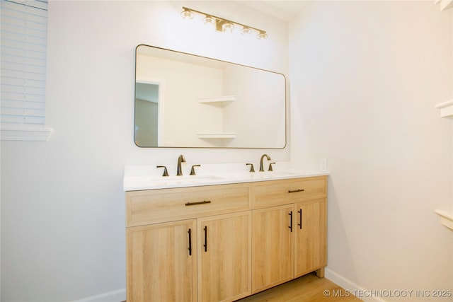 416434 Lakeside, Checotah, OK 74426 - full bath featuring double vanity and wood finished floors