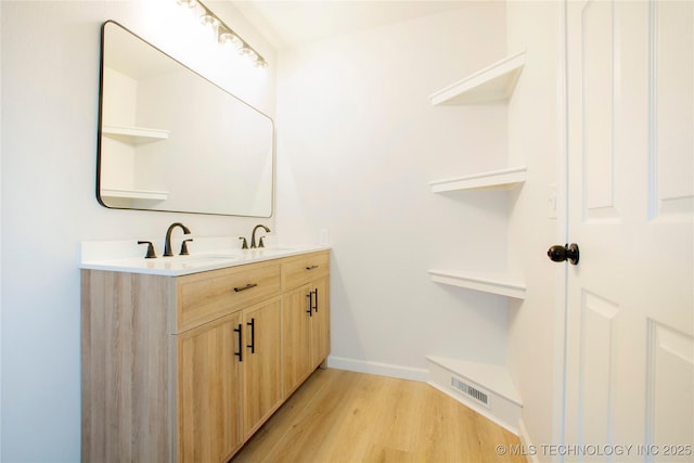 416434 Lakeside, Checotah, OK 74426 - bathroom with wood finished floors and double vanity