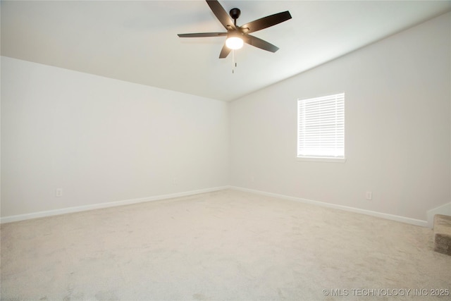 416434 Lakeside, Checotah, OK 74426 - carpeted empty room with lofted ceiling and a ceiling fan
