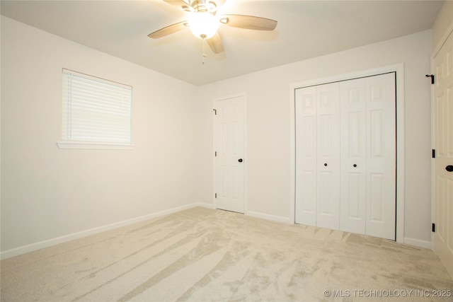 416434 Lakeside, Checotah, OK 74426 - unfurnished bedroom with light colored carpet, ceiling fan, and a closet