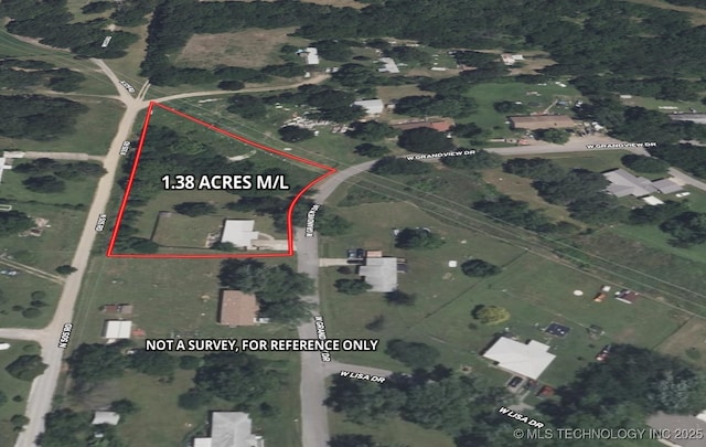 17564 W Grandview Dr, Tahlequah, OK 74464 - map / location featuring property parcel outlined