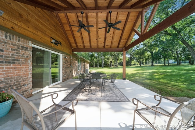 7705 S 232nd E Ave, Broken Arrow, OK 74014 - view of patio featuring ceiling fan and outdoor dining space