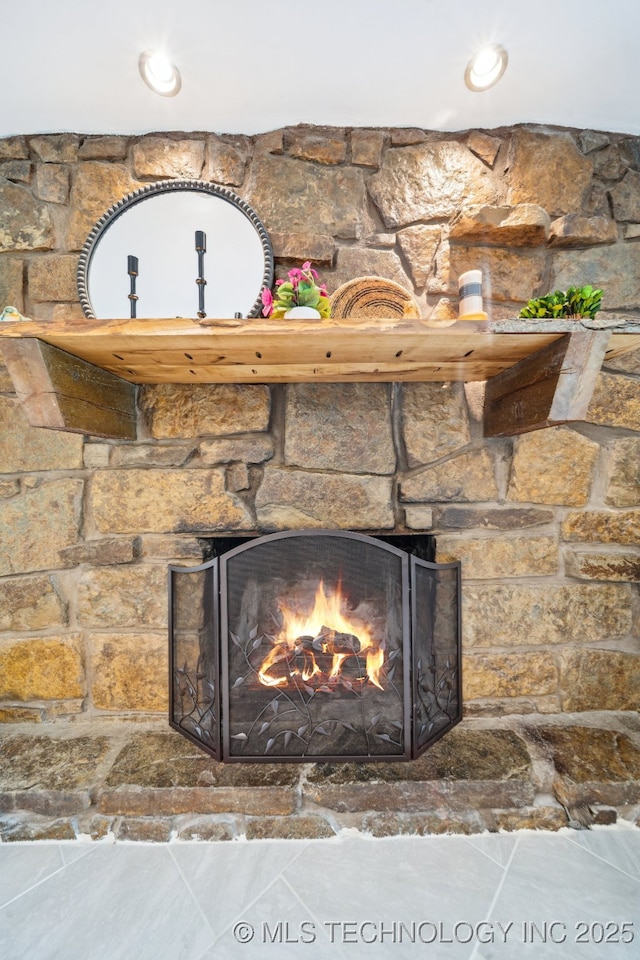 7705 S 232nd E Ave, Broken Arrow, OK 74014 - detailed view of a stone fireplace
