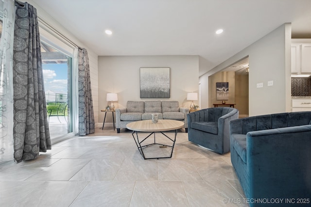 7705 S 232nd E Ave, Broken Arrow, OK 74014 - living area with recessed lighting and light tile patterned floors