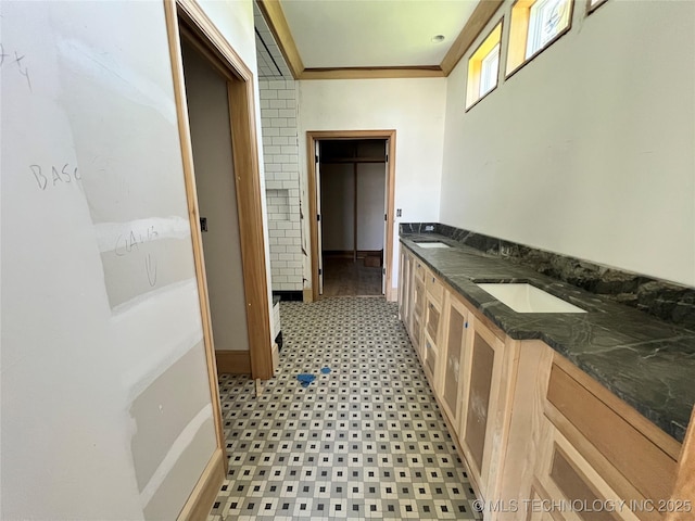 4954 S Boston Pl, Tulsa, OK 74105 - bathroom with tile patterned floors and double vanity
