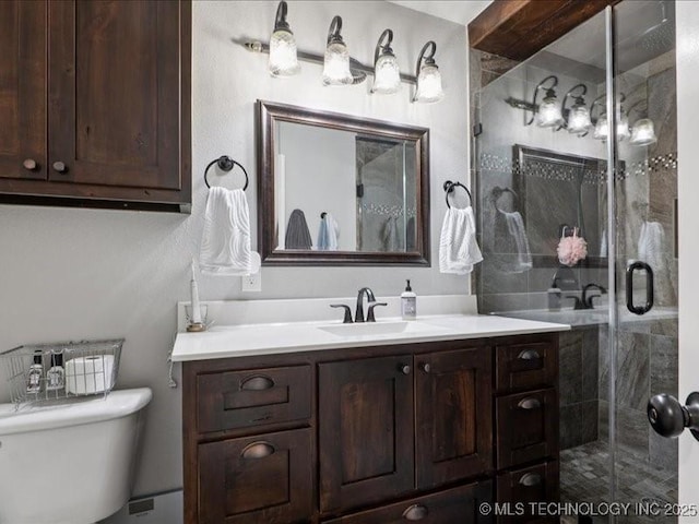 4270 S 4110th Rd, Talala, OK 74080 - bathroom featuring vanity and a shower stall