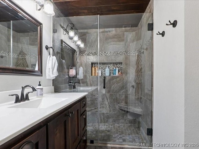 4270 S 4110th Rd, Talala, OK 74080 - full bath with vanity and a stall shower