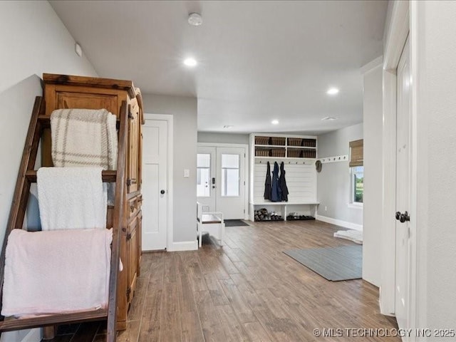 4270 S 4110th Rd, Talala, OK 74080 - mudroom with wood finished floors, healthy amount of natural light, and recessed lighting