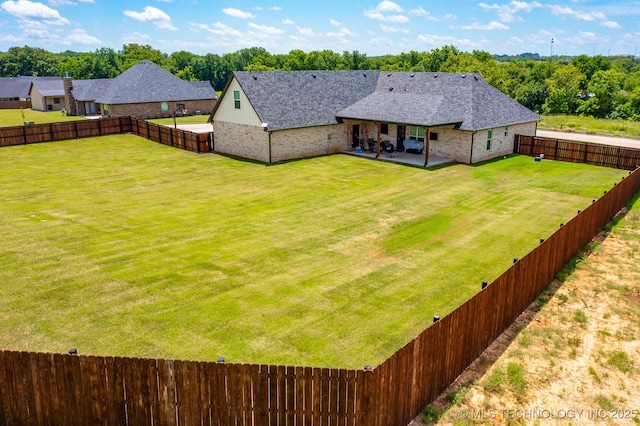 12349 County Road 3571, Ada, OK 74820 - fenced backyard featuring a patio area