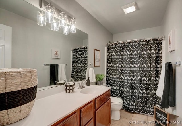 11001 N 146th E Ave, Owasso, OK 74055 - bathroom with vanity, tile patterned flooring, and curtained shower