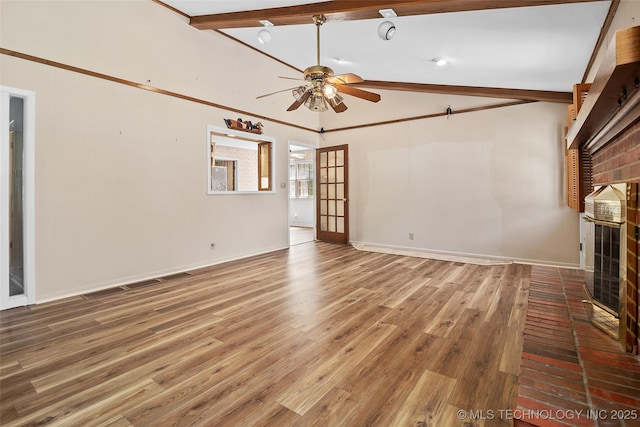 5153 S Marion Ave, Tulsa, OK 74135 - unfurnished living room with ceiling fan and wood finished floors