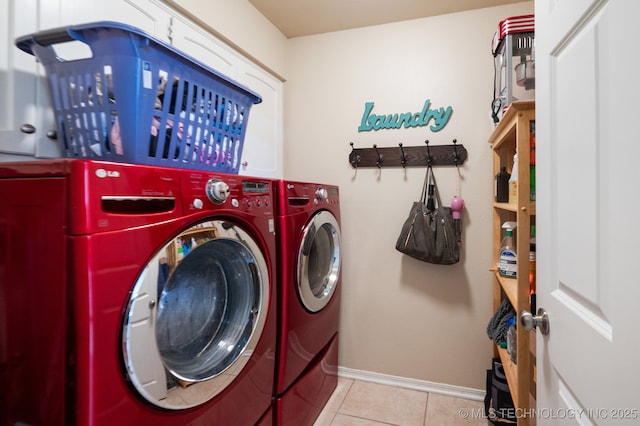 2807 W Atlanta Pl, Broken Arrow, OK 74012 - laundry room featuring separate washer and dryer and tile patterned flooring