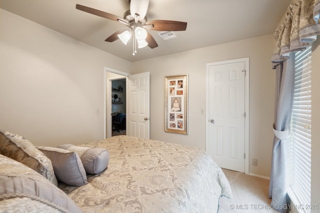 2807 W Atlanta Pl, Broken Arrow, OK 74012 - bedroom with light colored carpet, multiple windows, and ceiling fan