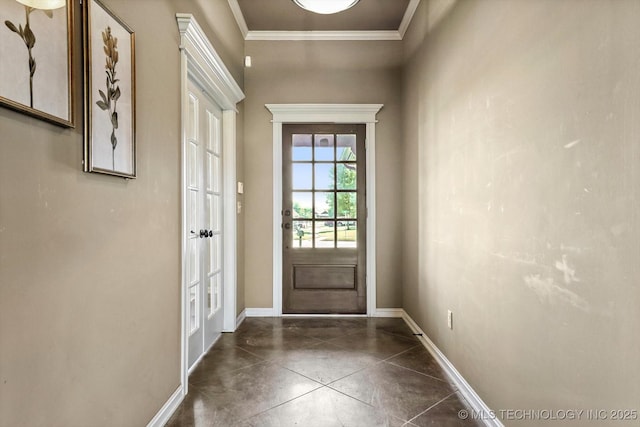 1854 E 137th Pl, Glenpool, OK 74033 - doorway featuring ornamental molding and baseboards
