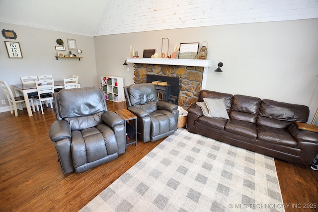 24042 S Black Valley Rd, Tahlequah, OK 74464 - living room with vaulted ceiling and wood finished floors
