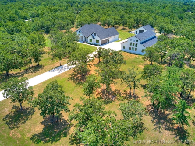 11446 Mary Knox Dr, Beggs, OK 74421 - aerial view of property and surrounding area featuring a forest