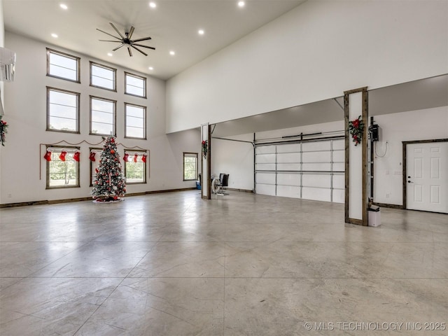 11446 Mary Knox Dr, Beggs, OK 74421 - garage with recessed lighting and a ceiling fan