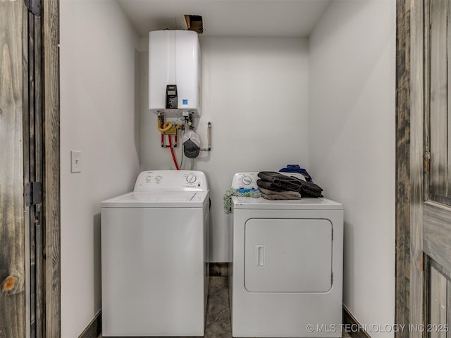 11446 Mary Knox Dr, Beggs, OK 74421 - laundry area with tankless water heater and independent washer and dryer