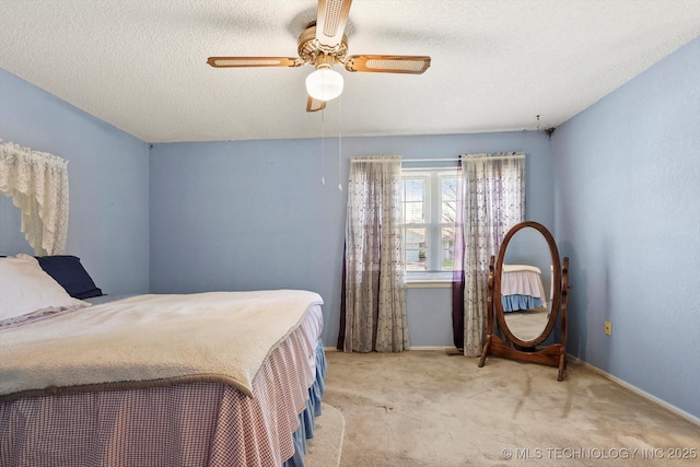 12452 E 36th St, Tulsa, OK 74146 - bedroom with carpet, a ceiling fan, and a textured ceiling