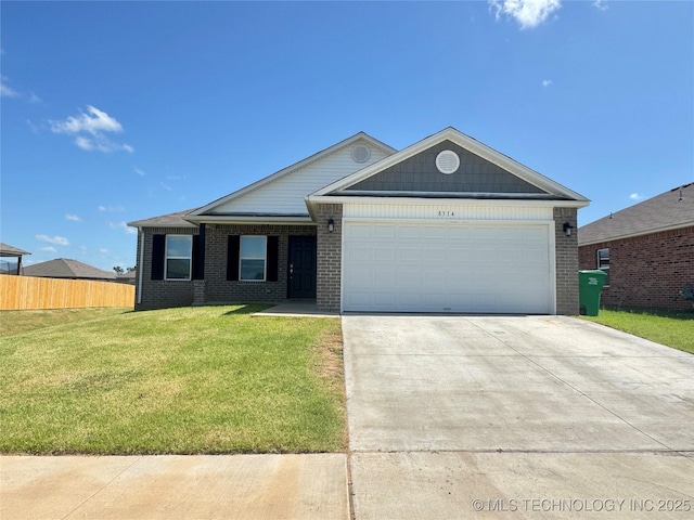 8314 E 162nd St S, Bixby, OK 74008 - ranch-style house featuring a garage, brick siding, and driveway