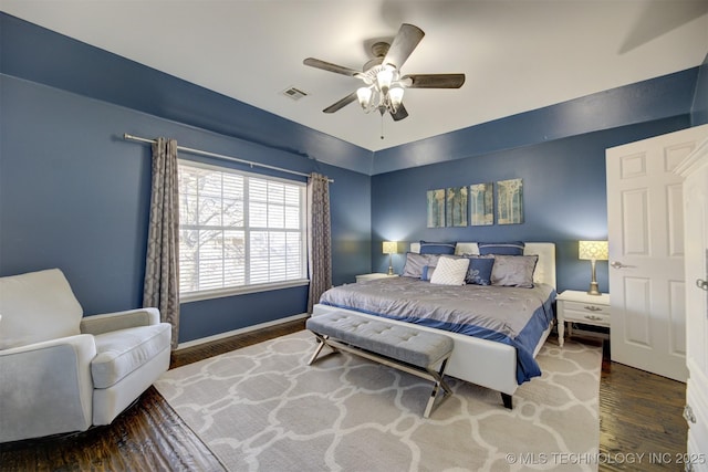 124 W 125th Ct S, Jenks, OK 74037 - bedroom with wood finished floors and a ceiling fan