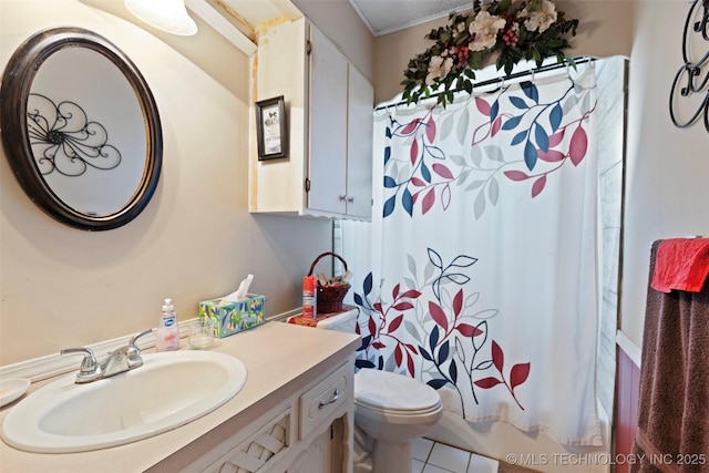 11837 E 61st Pl, Broken Arrow, OK 74012 - bathroom featuring vanity, shower / bath combination with curtain, and tile patterned floors