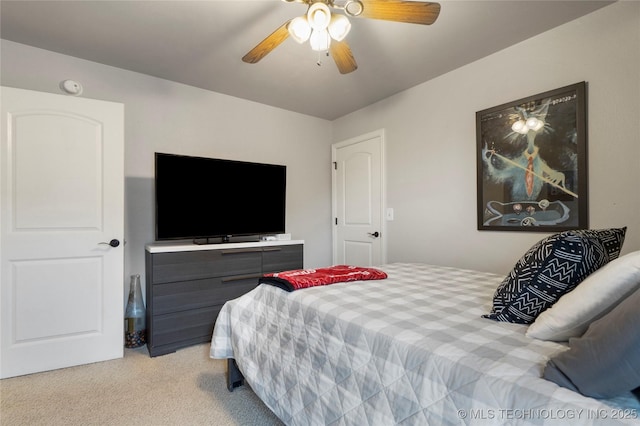 2611 S 15th Pl, Broken Arrow, OK 74012 - bedroom with light colored carpet and ceiling fan
