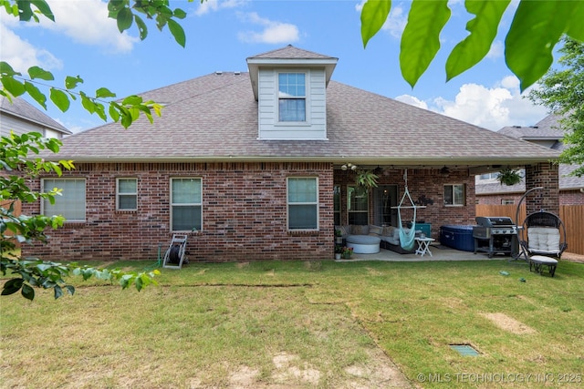2611 S 15th Pl, Broken Arrow, OK 74012 - rear view of property featuring brick siding, roof with shingles, and a patio