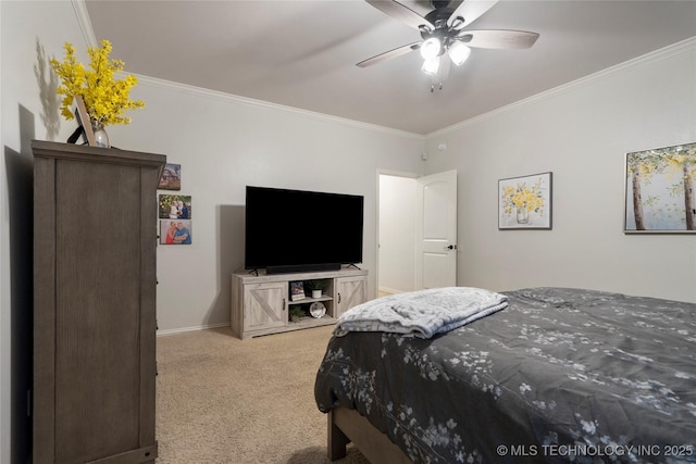 2611 S 15th Pl, Broken Arrow, OK 74012 - carpeted bedroom with ornamental molding and ceiling fan