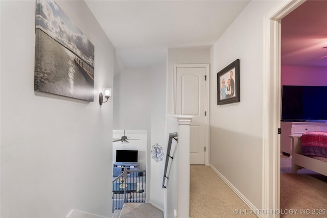 2611 S 15th Pl, Broken Arrow, OK 74012 - hallway featuring an upstairs landing and carpet flooring