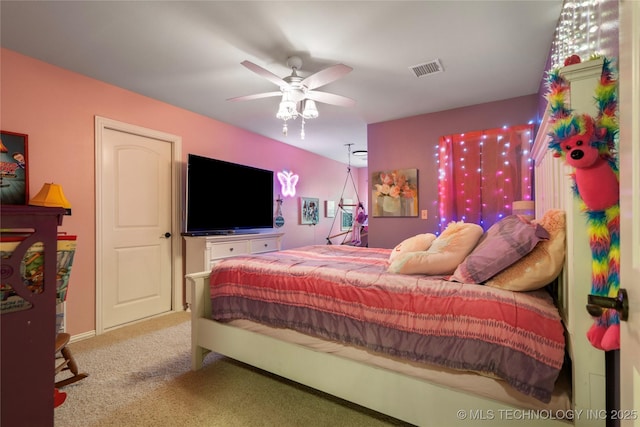 2611 S 15th Pl, Broken Arrow, OK 74012 - bedroom with carpet floors and ceiling fan