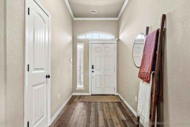 1801 E Montgomery St, Broken Arrow, OK 74012 - foyer entrance with wood finished floors and crown molding