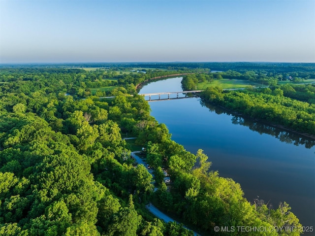 9596 N 447th Rd, Spavinaw, OK 74366 - bird's eye view of a large body of water and a forest