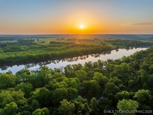 9596 N 447th Rd, Spavinaw, OK 74366 - aerial view of a nearby body of water and a heavily wooded area