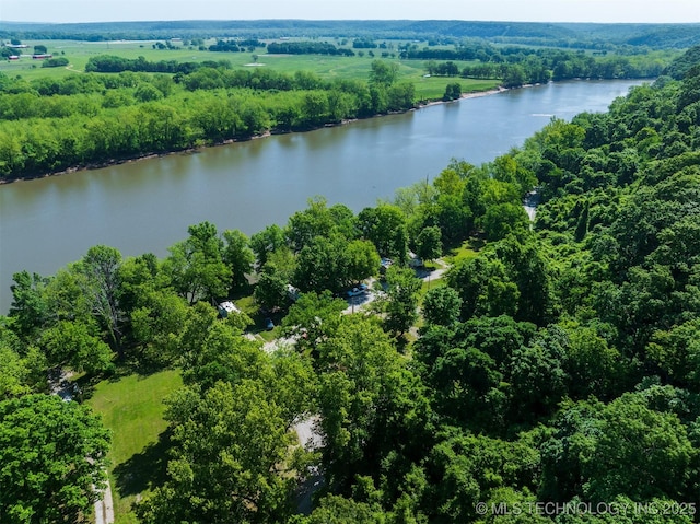 9596 N 447th Rd, Spavinaw, OK 74366 - bird's eye view of a large body of water and a forest