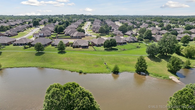 921 S 75th St, Broken Arrow, OK 74014 - aerial perspective of suburban area with a large body of water