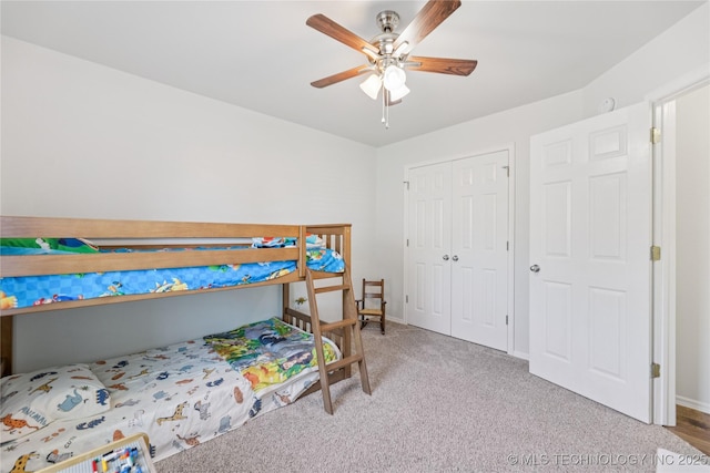 14907 E 88th St N, Owasso, OK 74055 - bedroom with a closet, carpet, and a ceiling fan
